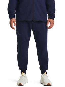Under Armour - Men Navy Blue Solid Unstoppable Fleece Joggers