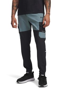 Under Armour - Men Blue Colorblock Tech Utility Woven Joggers