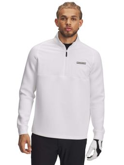 Under Armour - Men White Solid Drive Pro Hybrid 1/2 Zip Sweatshirt