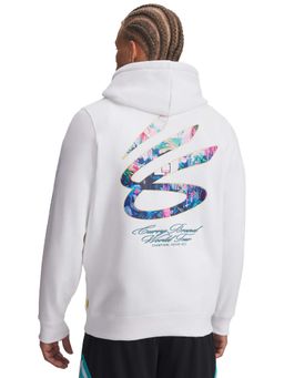 Under Armour - Men White Graphic Curry Tour Hoodie