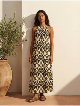 trueBrowns - Women Black Printed Cotton Dress
