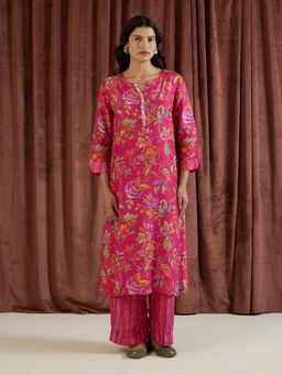 THREE-THREE - Noe Pink Kurta with Palazzo