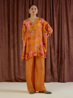 THREE-THREE - Sera Orange Kaftan with Palazzo