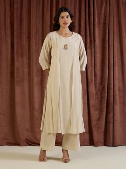 THREE-THREE - Iria Kurta with Pant - Ivory