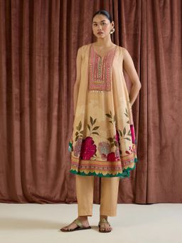 THREE-THREE - Esme Kurta with Pant - Beige