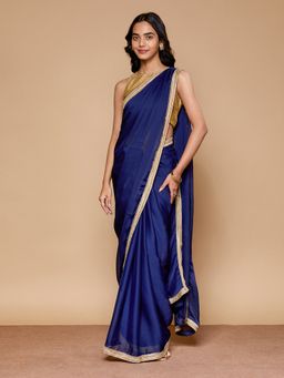 SAAKI - Regal Odessey Navy Saree Without Blouse