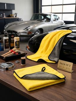 YELONA - Yellow Microfiber Car Cleaning Towel (Pack of 2)