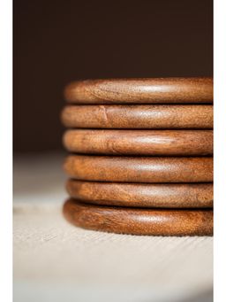 SG Home - Solid Woodcraft Coasters (Pack of 6)
