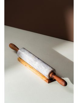 SG Home - Mango Wood and Marble Rolling Pin