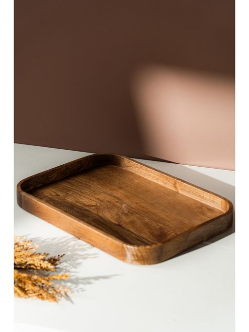 SG Home Solid Wooden Tray with Rounded Edges