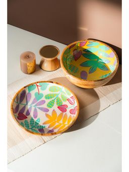 SG Home - Wood Printed Bowl and Tray Set