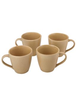 BODHI HOUSE - Handcrafted Ceramic Coffee Mug (350 Ml) Wood Brown (Pack of 4)