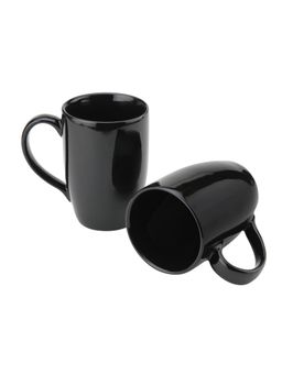BODHI HOUSE - Kawaii Large Porcelain Coffee Mug Black (Pack of 2)