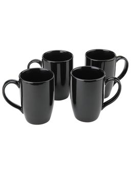 BODHI HOUSE - Kawaii Large Porcelain Coffee Mug Black (Pack of 4)