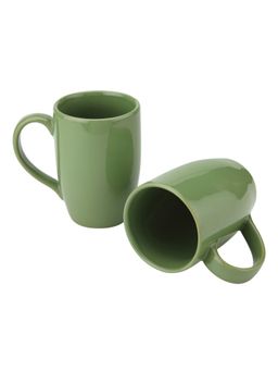 BODHI HOUSE - Kawaii Large Porcelain Coffee Mug Parrot Green (Pack of 2)