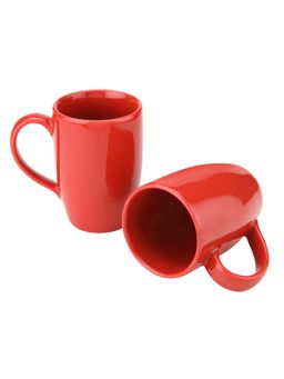 BODHI HOUSE - Kawaii Large Porcelain Coffee Mug Red (Pack of 2)