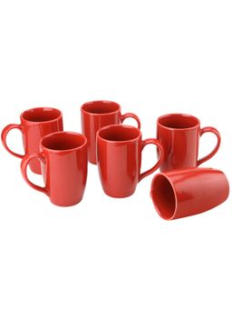BODHI HOUSE - Kawaii Large Porcelain Coffee Mug Red (Pack of 6)