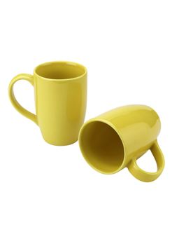 BODHI HOUSE - Kawaii Large Porcelain Coffee Mug Yellow (Pack of 2)