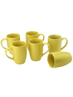 BODHI HOUSE - Kawaii Large Porcelain Coffee Mug Yellow (Pack of 6)