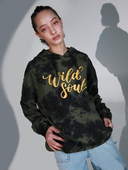 Hubberholme - Abstract Printed Hooded Neck Long Sleeve Pullover Sweatshirt