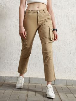 Hubberholme - Women Relaxed Straight Leg High-Rise Cotton Cargo Trouser