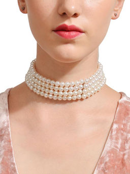 Niscka - White Pearl Layer Universal Choker