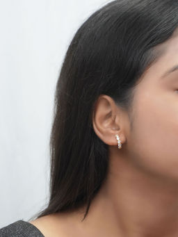Niscka - Anti-Tarnish Gold Zircon Hoop Earring