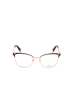 Furla - Women Bordeaux Metal Eyeglass Frame (54)