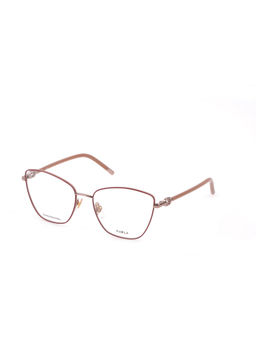 Furla - Women Bordeaux Metal Eyeglass Frame (55)