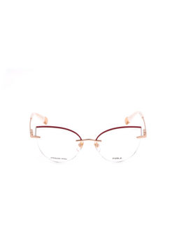 Furla - Women Bordeaux Stainless Steel Eyeglass Frame (55)