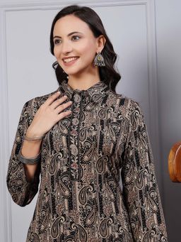 Nayam by lakshita - Paisley Printed Rayon Straight Kurta and Palazzo for Women (Set of 2)