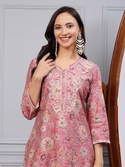 Nayam by lakshita - Floral Printed Straight Kurta and Palazzo for Women (Set of 2)