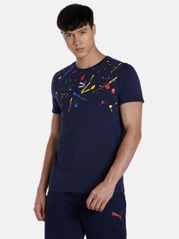 Puma - Splash Print Mens Blue T-shirt
