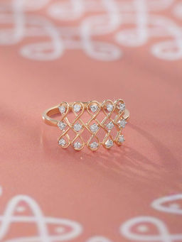 Mia by Tanishq - Kollam Vibes Gold and Diamond Finger Ring