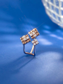 Mia by Tanishq - Sequin Dazzle Gold and Diamond Finger Ring