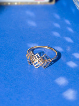 Mia by Tanishq - Disco Lattice Gold Finger Ring