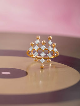 Mia by Tanishq - Disco Beat Gold and Diamond Finger Ring