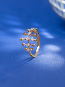 Mia by Tanishq - Retro Diva Gold and Diamond Finger Ring