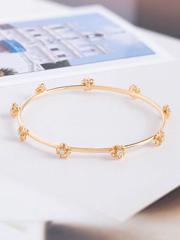 Mia by Tanishq - Crochet Shine Gold and Diamond Bangle