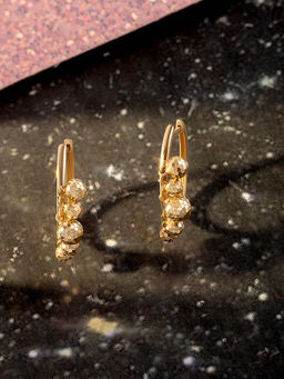 Mia by Tanishq - Disco Ball Gold Hoop Earrings