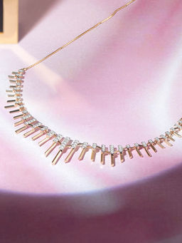 Mia by Tanishq - Retro Chic Gold and Diamond Necklace