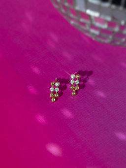 Mia by Tanishq - Glam Bubble Gold and Diamond Stud Earrings