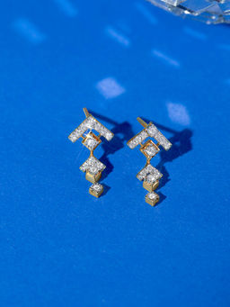 Mia by Tanishq - Electric Vibes Gold and Diamond Drop Earrings