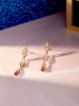 Mia by Tanishq - Spotlight Shine Gold and Diamond Drop Earrings