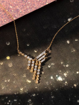 Mia by Tanishq - Disco Wave Gold and Diamond Necklace