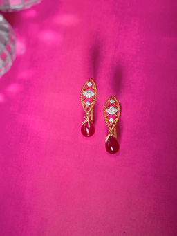 Mia by Tanishq - Disco Shine Ruby and Diamond Hoop Earrings