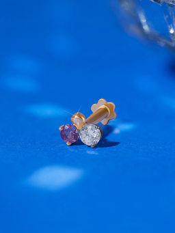Mia by Tanishq - Rhythm Pulse Gold, Sapphire and Diamond Nose Pin