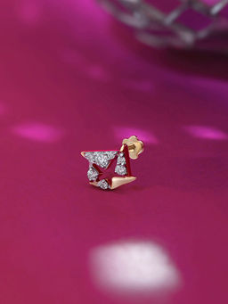 Mia by Tanishq - Triad Strobe Gold and Diamond Nose Pin