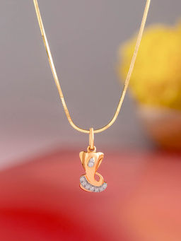 Mia by Tanishq - Jai Ganesh Gold and Diamond Pendant