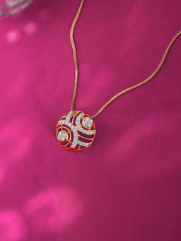 Mia by Tanishq - Classic Retro Gold and Diamond Pendant